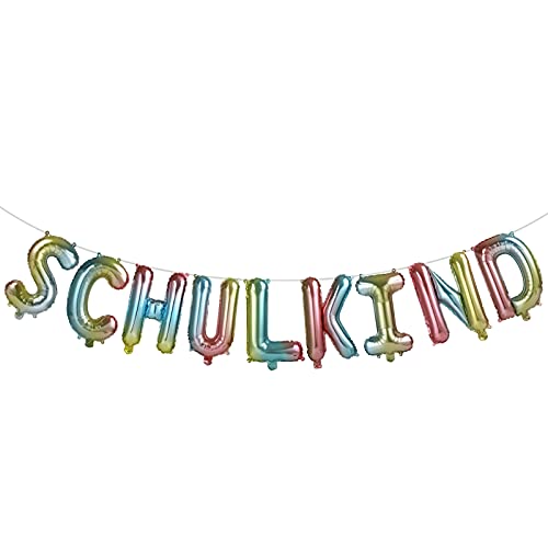 Kesote Einschulung Deko Schulkind Folien Ballons Schulanfang Luftballon Regenbogen Girlande Banner Mädchen Junge Schuleinführung Schulstart Kinder von Kesote