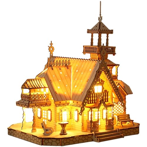 3D-holzpuzzle Für Kinder Und Erwachsene, DIY-led-Villa-modellbausätze, Holzpuzzle, Geschenke Für Teenager, Jungen, Mädchen, Erwachsene von Keuyeo