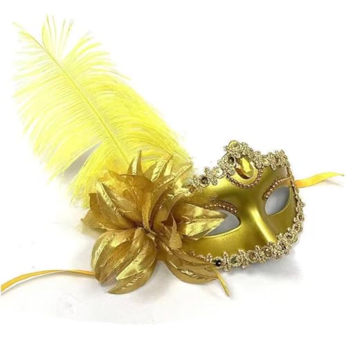 Federmaske, Strasssteine, Maskerade-maske, Blumen-mode, Halbgesichtsmaske, Weihnachten, Karneval, Party, Abschlussball, Masken Für Frauen von Keuyeo