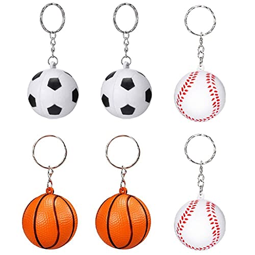 Keuyeo Sportball-schlüsselanhänger, 6 Stück, Mini-fußball, Basketball, Baseball, Anhänger, Schlüsselanhänger, Partygeschenk, Dekoration Für Die Sportsammlung, Mitgebsel, Geschenkfüller von Keuyeo