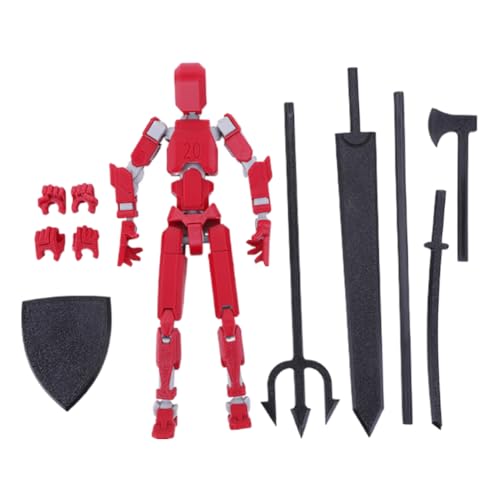 Kexpery 20 cm 3D-Gedruckter beweglicher Roboter mit Mehreren Gelenken, Ganzkörper-mechanisches Spielzeug, beweglicher Roboter-Schnuller, Spielzeug, kreative Geschenke for Kinder (rot) von Kexpery