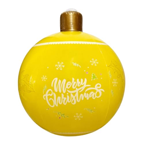 Kexpery 24-Zoll-PVC-aufblasbarer Weihnachtsball, großer dekorierter Ball für den Außenbereich, Weihnachtsdekorationen für den Außenbereich, Weihnachtsdekorationsball für Urlaub, Party, Innen von Kexpery