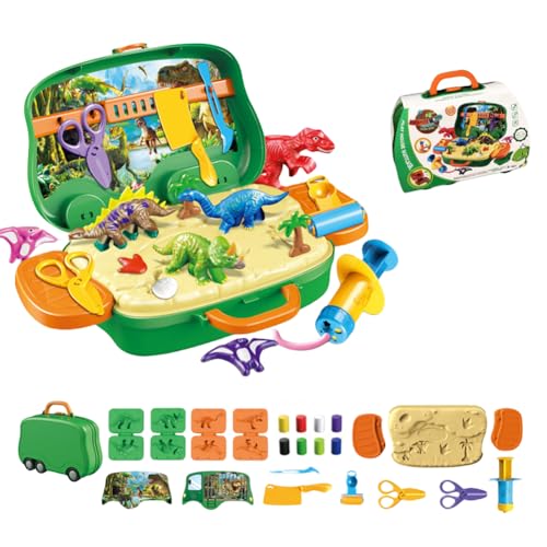 Kexpery DIY buntes Plastilin-Spielzeugkisten-Set, 8 Farben, Modelliermasse, Knetmasse-Set, Art Clay Dough Craft Kit, 2024, neues Spielknete-Set mit Dinosaurier-Thema, ungift von Kexpery