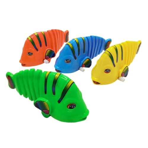 Kexpery Fischspielzeug aus Kunststoff, schwingendes Fischspielzeug, realistische Fischbewegung, interaktives Spielzeug für Eltern und Kinder, einfach zu bedienen, ungiftig für Kinder (4 Stück) von Kexpery