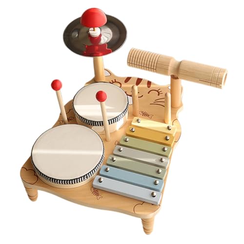 Kexpery Schlagzeug-Set für Kinder für Kleinkinder, pädagogisches Lernspielzeug für Babys im Vorschulalter, Geburtstagsgeschenke, Schlagzeuge, Montessori-Instrumente, Set von Kexpery