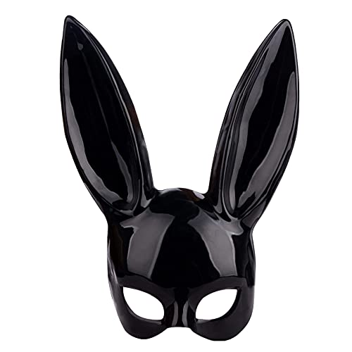 Kexpery Schwarze Hasenohr-Kaninchen-Maske, Cosplay-Maske, Party-Requisiten for Geburtstag, Ostern, Kostüm (schwarz) von Kexpery