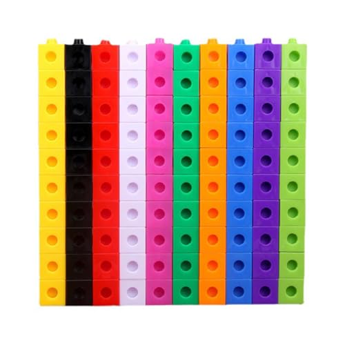 Kexpery Set mit 100 Bindungswürfeln, frühes Lernspielzeug, mathematische Zähler, Spielzeug zur Verbesserung der mathematischen Fähigkeiten, Zählblöcke, beste Geschenke für von Kexpery