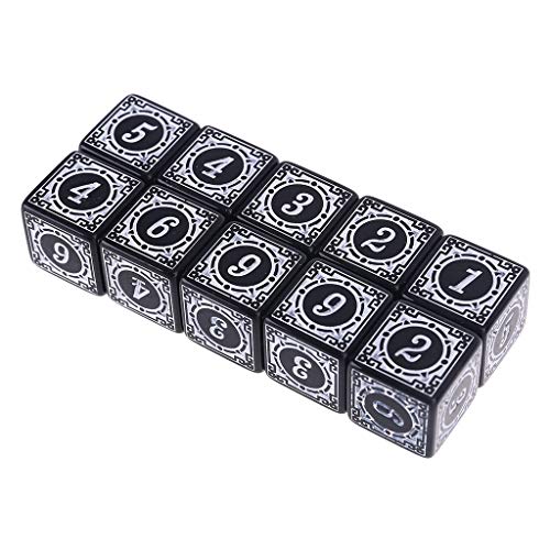 Kexpsogy 10 Stück Polyedrische Würfel Aus Acryl Rollenspiel Tischspielwürfel Sechsseitige Würfel Würfel Mit Quadratischem Rand Mahjong Zubehör von Kexpsogy