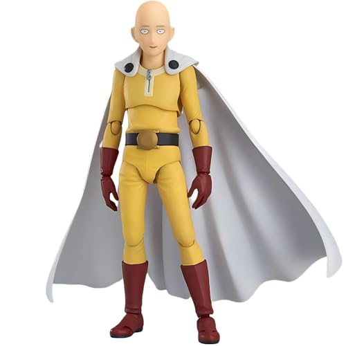 Keyhvao Battle Dress Saitama-Figur, 15 cm, austauschbare Gesichter und Beweglichkeit, Anime-Figuren, coole Dekoration, PVC-Material, Geschenke für Desktop, Fans, Unisex von Keyhvao