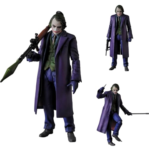 Keyhvao Joker Actionfigur, austauschbare Gesichter und bewegliche 15 cm Modellstatuen, Heath Ledger-Figuren, coole Dekoration, PVC-Material, Geschenke für Fans und Freunde von Keyhvao