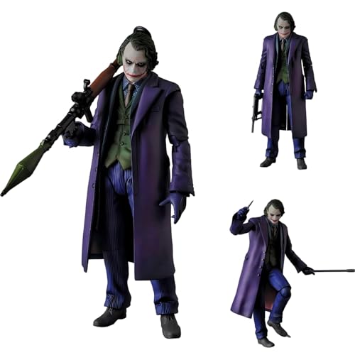 Keyhvao Joker Figur 15 cm mit austauschbarem Kopf und beweglichem Modell Joker Figuren von Heath Ledger - coole Dekoration - PVC-Material - Geschenke für Fans und Freunde von Keyhvao