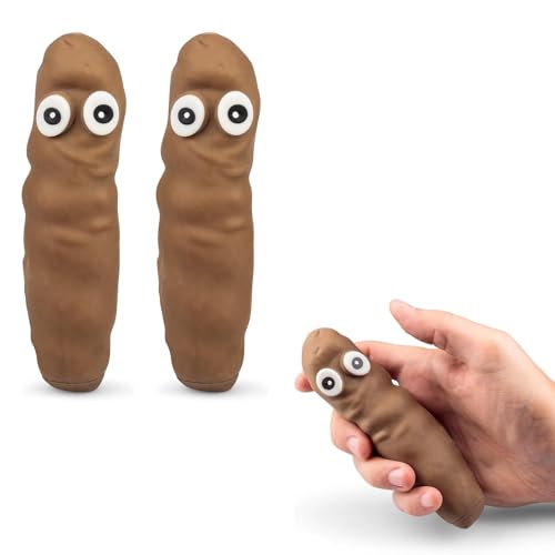 2 Stück Stretchy Poo Stressabbau Ball Fake Poop - Neuheit Design - Geschenk Für Jungen Mädchen Männer Frauen Teen Kinder - Lustiger Geburtstagswitz Streich Geschenk Weihnachtsstrumpf Füllspielzeug von Keysun