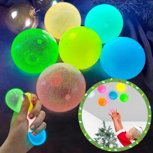 6Pcs Glorbs Balls, Leuchtende Klebrige Bälle, Glow in The Dark Sticky Balls, Ceiling Balls Luminous Fidget Toys für Erwachsene mit Autismus und für Kinder mit Autismus von Keysun