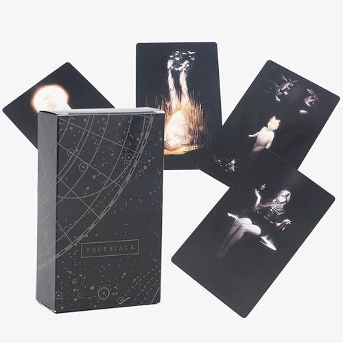 Keysun 78 Original Tarotkarten Wahrsagespiel, Tarot Deck Standardgröße 4,72" x 2,75", Schwarz von Keysun