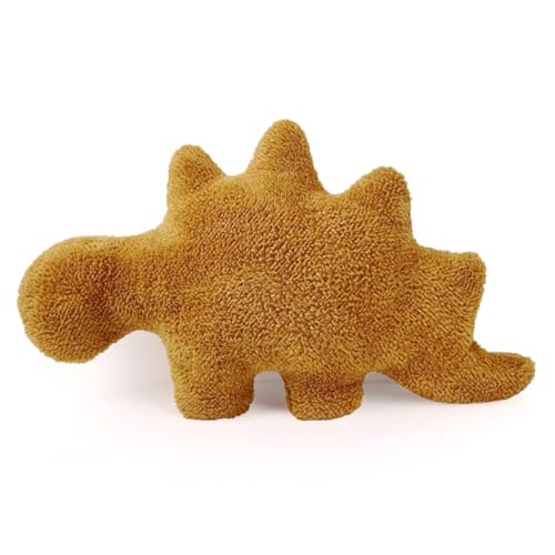 Kuscheltier Dino Chicken Nugget, Dino-Nugget Plüschtier, Chicken Nugget Stofftier, Plüsch Dino Chicken Nugget Kissen Puppe Geschenk für Fans Kinder (Braun A) von Keysun