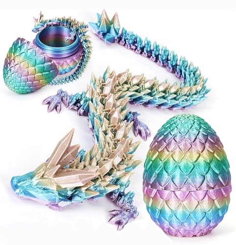 Ostern Überraschungs Drachenei Figuren, 3D Gedruckter Beweglicher Drachen Spielzeug Ostern Geschenke Kinder, Schreibtischspielzeug Drachen Ornament für Autos, Büros, Häuser von Keysun