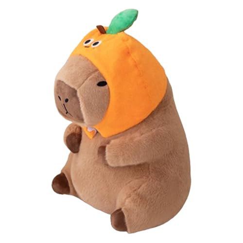 Keyubria 30cm Capybara Plüschtier, Capybara Kuscheltier, Niedlichen Capybara Plushies, Wasserschwein Kuscheltier Mit Schöner Kopfbedeckung, Niedliche Capybara Kuscheltier Für Kinder von Keyubria