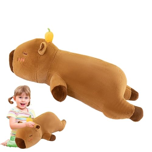 Keyubria Capybara Plüschtier, Capybara Plüsch Puppenkissen, Simulation Capybara Kuscheltier, Langes Capybara Kissen, Spielzeug Plüsch Für Home Deko Kinder 60x15x15cm von Keyubria