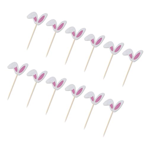 12 Stück Oster-Kuchenaufsätze mit Hasenohren für festliche Kuchendekoration, Kuchendekoration, Oster-Party-Zubehör 12 Stück Oster-Kuchenaufsätze mit Hasenohren für festliche Kuchendekoration, Kuchendekoration, Oster-Party-Zubehör von Kfwfuaee