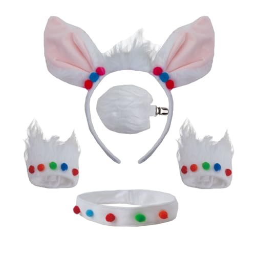 Kfwfuaee 4/5alpakas Kostüm Set Alpakas Ohren Stirnbänder Schwanz Tutus Choker Für Halloween Christmas Party Kid Animal Cosplays Kostüm von Kfwfuaee