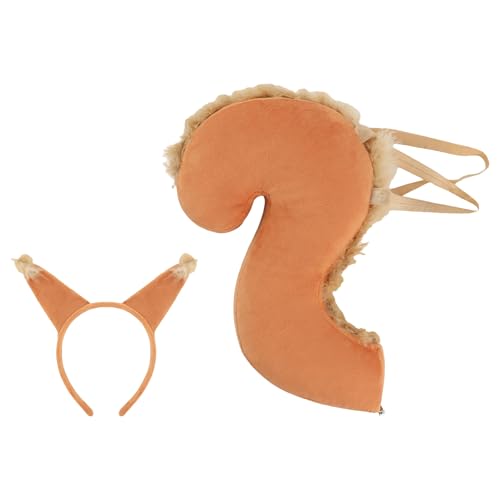 Kfwfuaee Kostüm Eichhörnchen Tier Eichhörnchen Ohr und Schwanz Set Halloween Party Kostüm Cosplay Kfwfuaee Kostüm Eichhörnchen Tier Eichhörnchen Ohr und Schwanz Set Halloween Party Kostüm Cosplay von Kfwfuaee
