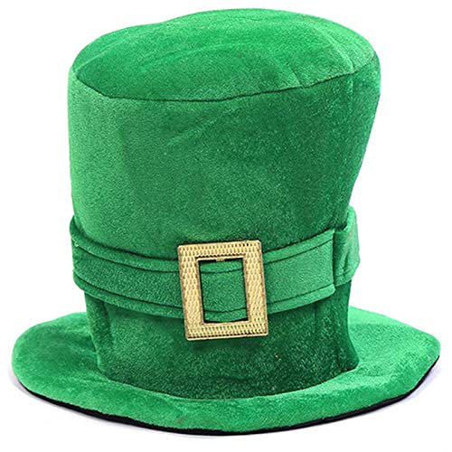 Kfwfuaee Patricks Day Celebration Kostüm Modischer großer grüner Zylinder St. Patricks Day Zubehör für Damen und Herren von Kfwfuaee