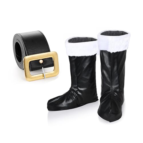 Kfwfuaee Weihnachtsmann-Kostüm Weihnachtsoutfit Weihnachtskostüm Zubehör Stiefel C Overs Ledergürtel Weihnachtsmann Stiefel Manschetten Kfwfuaee Weihnachtsmann-Kostüm Weihnachtsoutfit Weihnachtskostüm Zubehör Stiefel C Overs Ledergürtel Weihnachtsmann Stiefel Manschetten von Kfwfuaee