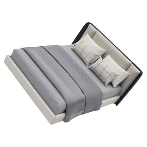 Puppenhaus 1/20 für Schlafzimmer, Dekoration, Miniatur, Doppelbett, Projekt, Ausstellungsszene, mit dekorativer Bettwäsche Puppenhaus 1/20 für Schlafzimmer, Dekoration, Miniatur, Doppelbett, Projekt, Ausstellungsszene, mit dekorativer Bettwäsche von Kfwfuaee