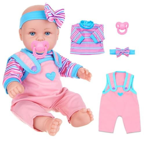 Realistische Vinyl-Babypuppe mit Schleifenknoten, 35,6 cm, für Kinder, die mit einem realistischen Baby spielen Realistische Vinyl-Babypuppe mit Schleifenknoten, 35,6 cm, für Kinder, die mit einem realistischen Baby spielen von Kfwfuaee