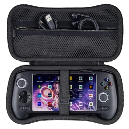 Khanka Hartschalenkoffer für Anbernic RG556 Retro Handheld Spielkonsole, Aufbewahrungstasche für RG556 5.48-Zoll Android Retro Handheld Spielkonsole, Fall nur (Schwarz) von Khanka