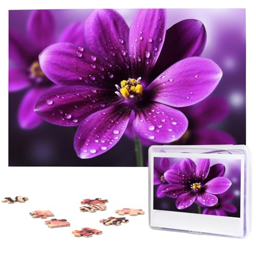 Purple Flower Puzzles 1000 Pieces Personalized Jigsaw Puzzles Photos Puzzle for Family Picture Puzzle for Adults Wedding Birthday (74.9 cm x 50.0 cm) von Khiry