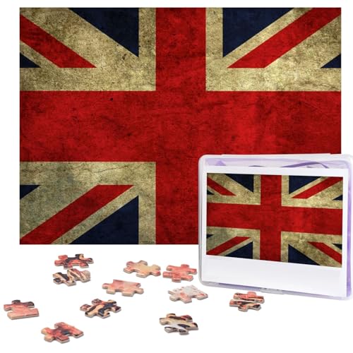 Puzzle mit britischer Flagge, 1000 Teile, personalisiertes Puzzle, Foto-Puzzle für Familie, Bilderpuzzle für Erwachsene, Hochzeit, Geburtstag (74,9 x 50 cm) von Khiry
