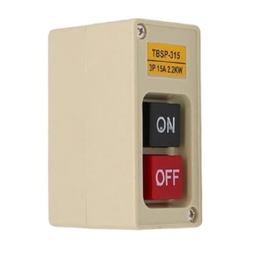 KiBcsLic 2xTBSP 315 3,2Kw 15A Power Push Button Switch Station EIN/AUS Sperren Tendenz, Beige, 2 STK. von KiBcsLic