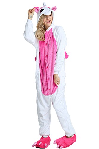 Kika Monkey Einhorn-Kostüm/Schlafanzug, Flanell, Cartoon, Cosplay, Pink 42 von KiKa Monkey