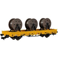 KIBRI 26269 H0 Niederbordwagen mit 3 Kabelrollen GleisBau, Fertigmodell von Kibri