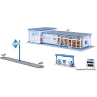 KIBRI 38544 H0 Historische ARAL Tankstelle inkl. LED-Beleuchtung, Funktionsbausatz von Kibri