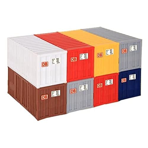 Kibri 10924 - H0 20-Fuß Container 8 Stück Pack, Grau von Kibri