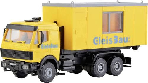 Kibri 16310 H0 LKW Modell Mercedes Benz LP Wechsellader mit Gleisbau-Container von Kibri