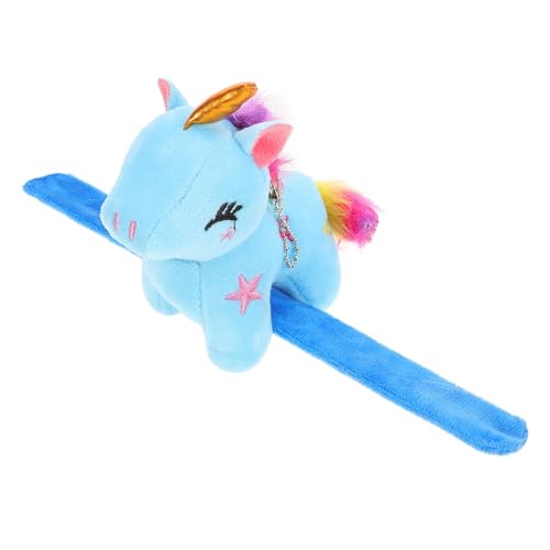 Kichvoe Wilds Republic Huggers Einhorn-Plüschtier Stofftier-Schlagarmbänder Für Kinder Plüschtier-Handgelenk-Schnapparmbänder Ostertaschenfüller Geburtstagsgeschenke Geschenke Blau von Kichvoe