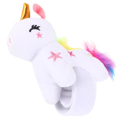 Kichvoe Wilds Republic Huggers Einhorn-Plüschtier Stofftier-Schlagarmbänder Für Kinder Plüschtier-Handgelenk-Schnapparmbänder Ostertaschenfüller Geburtstagsgeschenke Geschenke Weiß von Kichvoe