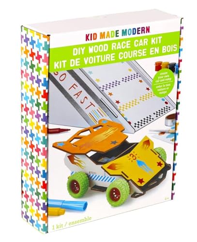 Kid Made Modern Bauen Sie ein Rennwagen-Set und Holzautos zum Bemalen für Kinder – Baukunst- und Bastelprojekte für Jungen ab 6 7 8 Jahren von Kid Made Modern