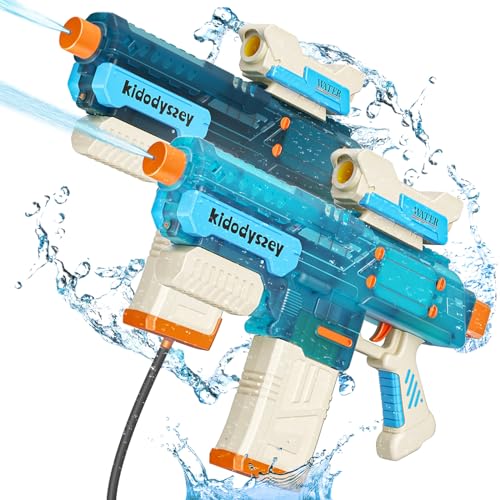 Kid Odyssey Elektrische Wasserpistole 2er Set, Wasserspritzpistolen mit Akku, 500ML/Unbegrenzte Wasserversorgung, Wasserpistolen Elektrisch für Kinder Erwachsene, 10M Reichweite, Electric Water Gun von Kid Odyssey