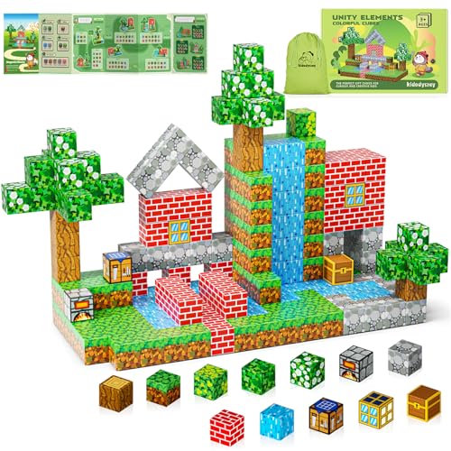 Kid Odyssey Magnetische Bausteine, 87 Stück Baue Mein Landhausdorf, STEM Montessori Spielzeug für Kinder ab 3 Jahren, Magnetic Building Blocks für Jungen & Mädchen von Kid Odyssey