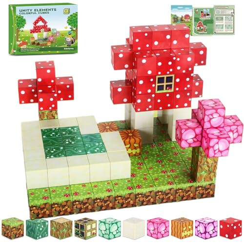 Kid Odyssey Magnetische Bausteine, Baue Baue Mine Magnet Welt Pilz, STEM Montessori Spielzeug für Kinder ab 3 Jahren, Magnetic Building Blocks für Jungen & Mädchen von Kid Odyssey