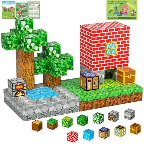 Kid Odyssey Magnetische Bausteine, Baue Mein Landhausdorf, STEM Montessori Spielzeug für Kinder ab 3 Jahren, Magnetic Building Blocks für Jungen & Mädchen von Kid Odyssey