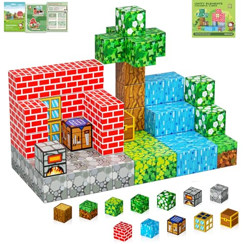 Kid Odyssey Magnetische Bausteine, Baue Mein Landhausdorf, STEM Montessori Spielzeug für Kinder ab 3 Jahren, Magnetic Building Blocks für Jungen & Mädchen von Kid Odyssey