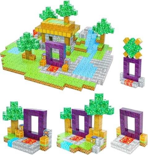 Kid Odyssey Magnetische Bausteine, Build Mine Magnete Welt World Set, 70 Stück Magnetbausteine Magnetisches Spielzeug für Kinder, Montessori Spielzeug ab 3 Jahre von Kid Odyssey