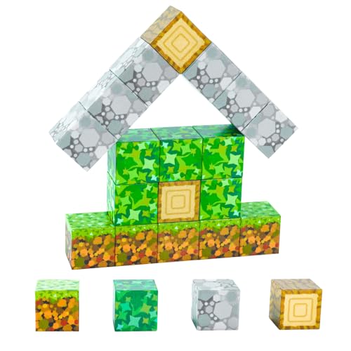 Kid Odyssey Magnetische Bausteine, Build Mine Magnete Welt World Set, Magnetbausteine Magnetisches Spielzeug für Kinder, Geschenk für Kinder (18 Stück) von Kid Odyssey