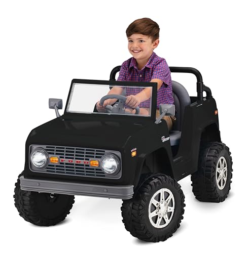 Kid Trax Ford Bronco 6 V Rutsch-On-Spielzeug für Kinder von 3–5 Jahren, batteriebetrieben, LED-Scheinwerfer, FM-Radio, MP3, Hupengeräusche, max. Gewicht 27,2 kg, Elektroauto für Kinder, von Kid Trax