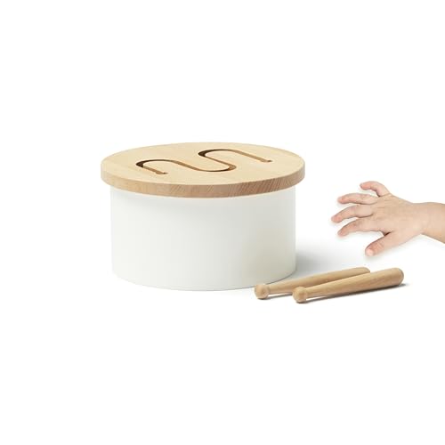 Kid's Concept Trommel Weiß - Holztrommel für 1,5-jährige Kinder - Musikalisches Spielzeuginstrument als Geschenk für Jungen und Mädchen. von Kid’s Concept